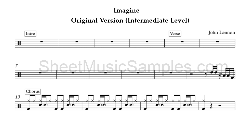 Imagine - Original Version (Intermediate Level)