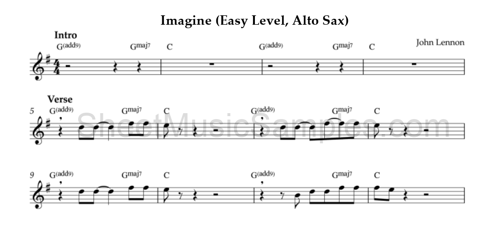 Imagine (Easy Level, Alto Sax)