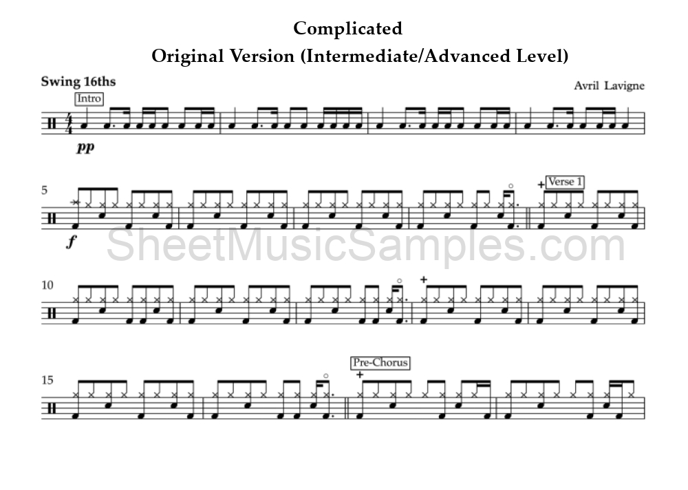 Complicated - Original Version (Intermediate/Advanced Level)