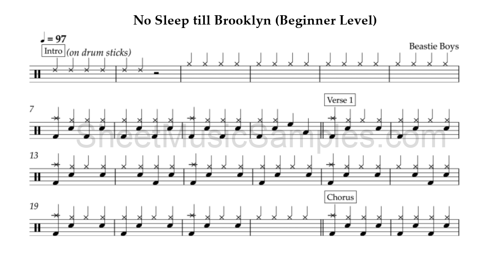 No Sleep till Brooklyn (Beginner Level)