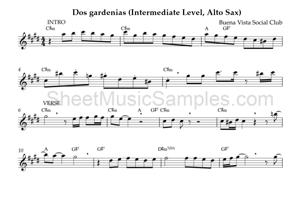 Dos gardenias (Intermediate Level, Alto Sax)