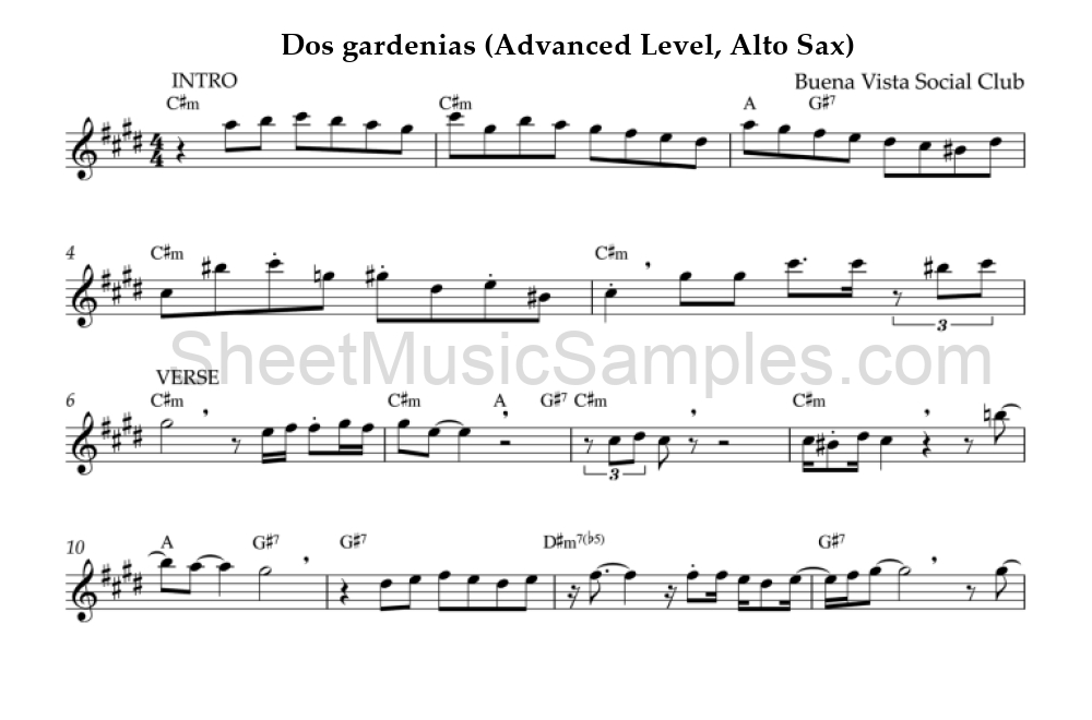 Dos gardenias (Advanced Level, Alto Sax)