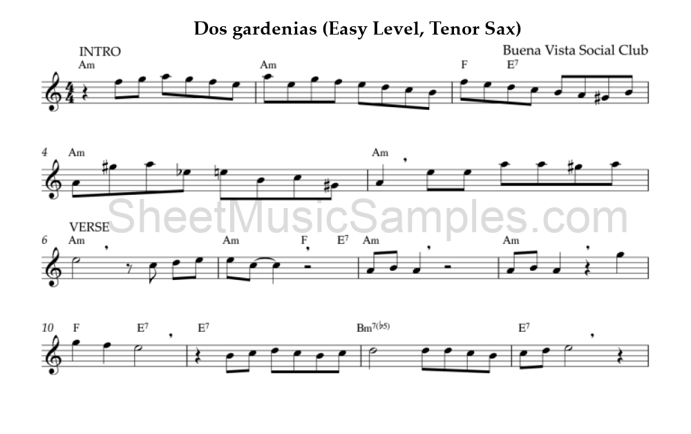 Dos gardenias (Easy Level, Tenor Sax)