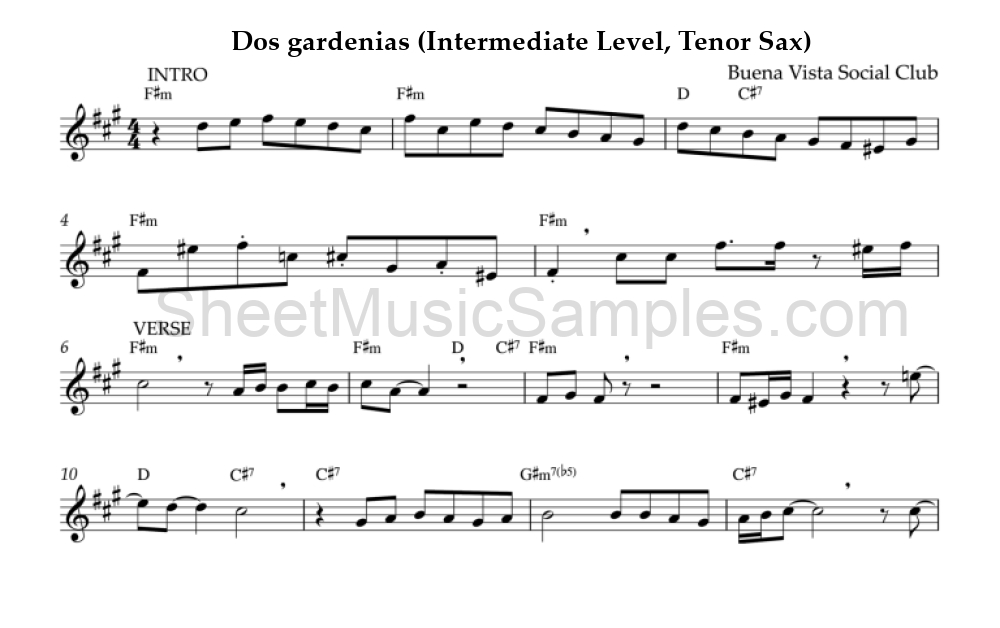 Dos gardenias (Intermediate Level, Tenor Sax)