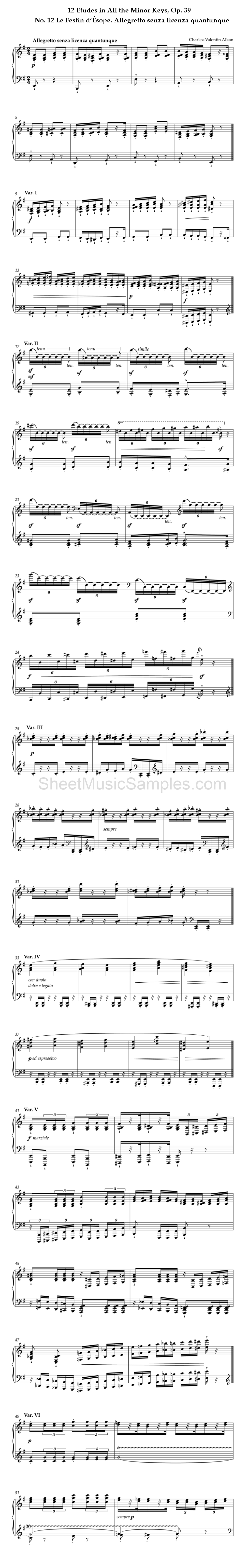 12 Etudes in All the Minor Keys, Op. 39 - No. 12 Le Festin d’Ésope. Allegretto senza licenza quantunque