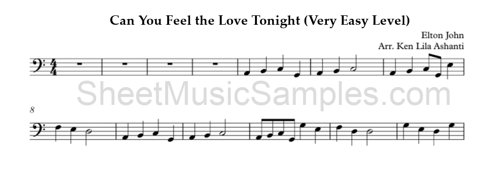 Can You Feel the Love Tonight (Very Easy Level)