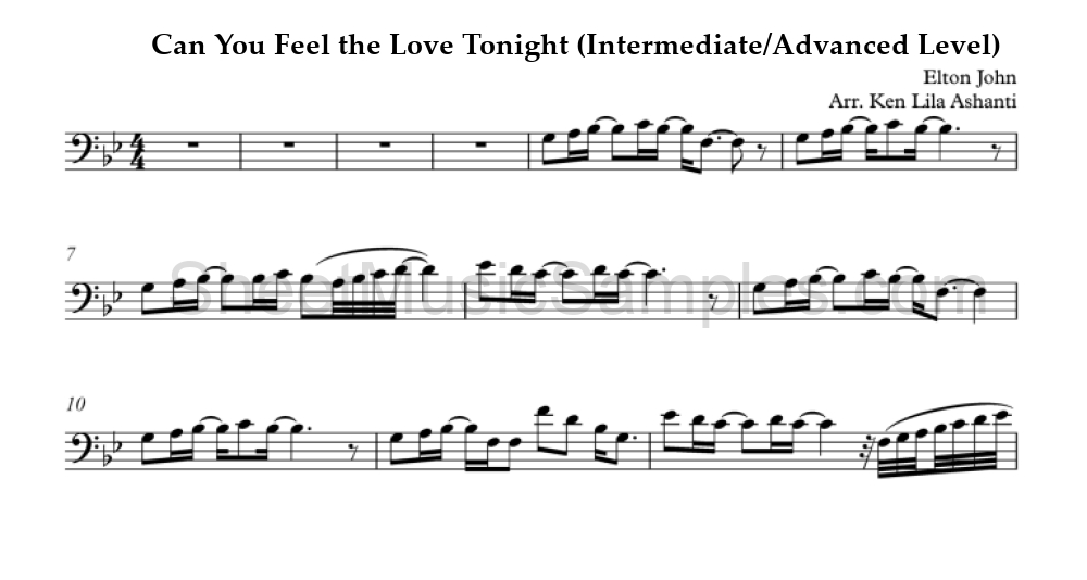 Can You Feel the Love Tonight (Intermediate/Advanced Level)