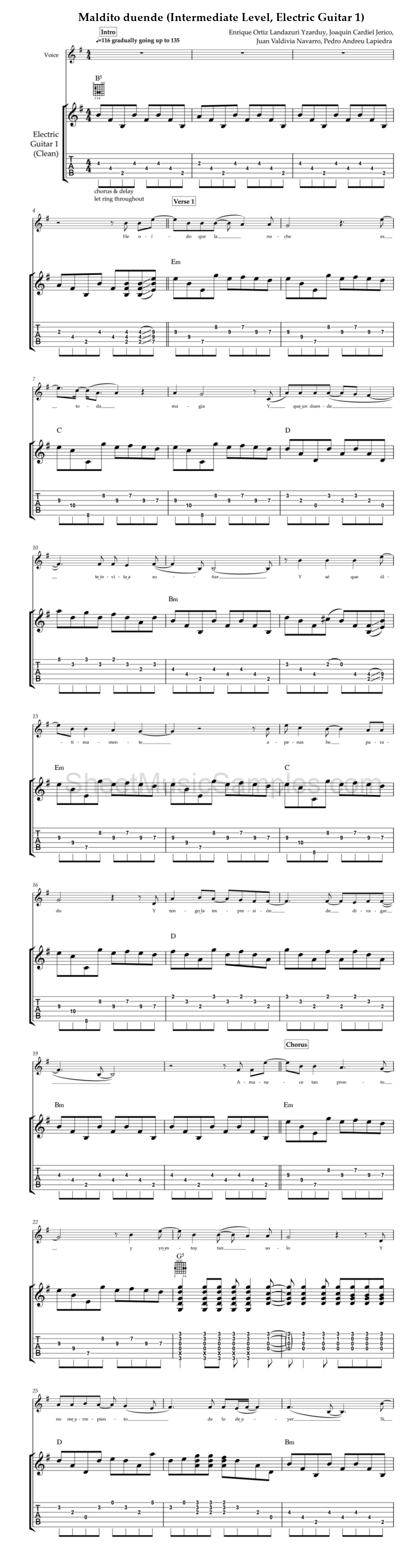 Maldito duende (Intermediate Level, Electric Guitar 1)