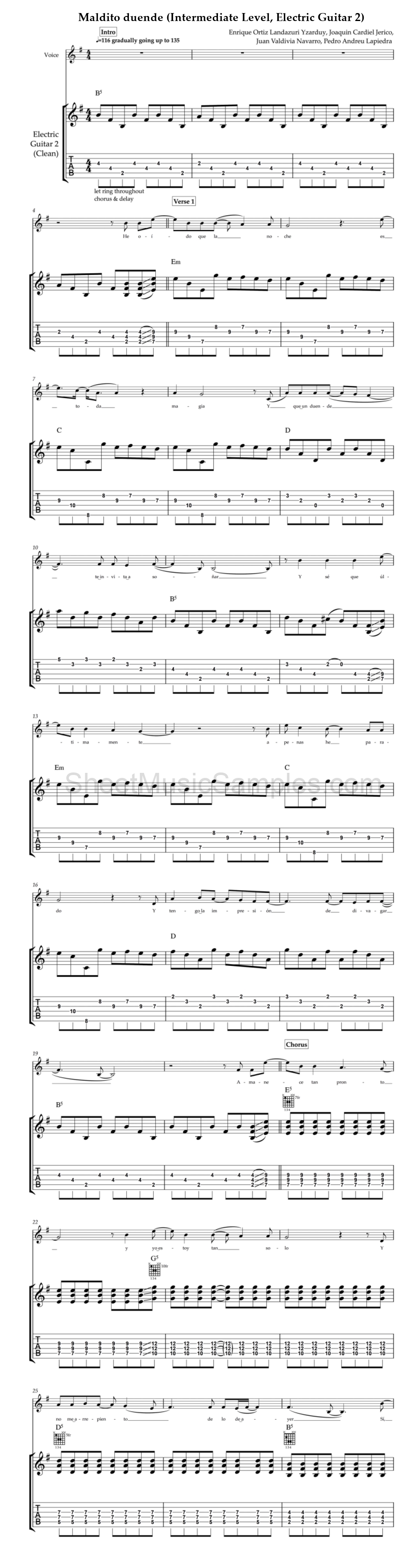 Maldito duende (Intermediate Level, Electric Guitar 2)