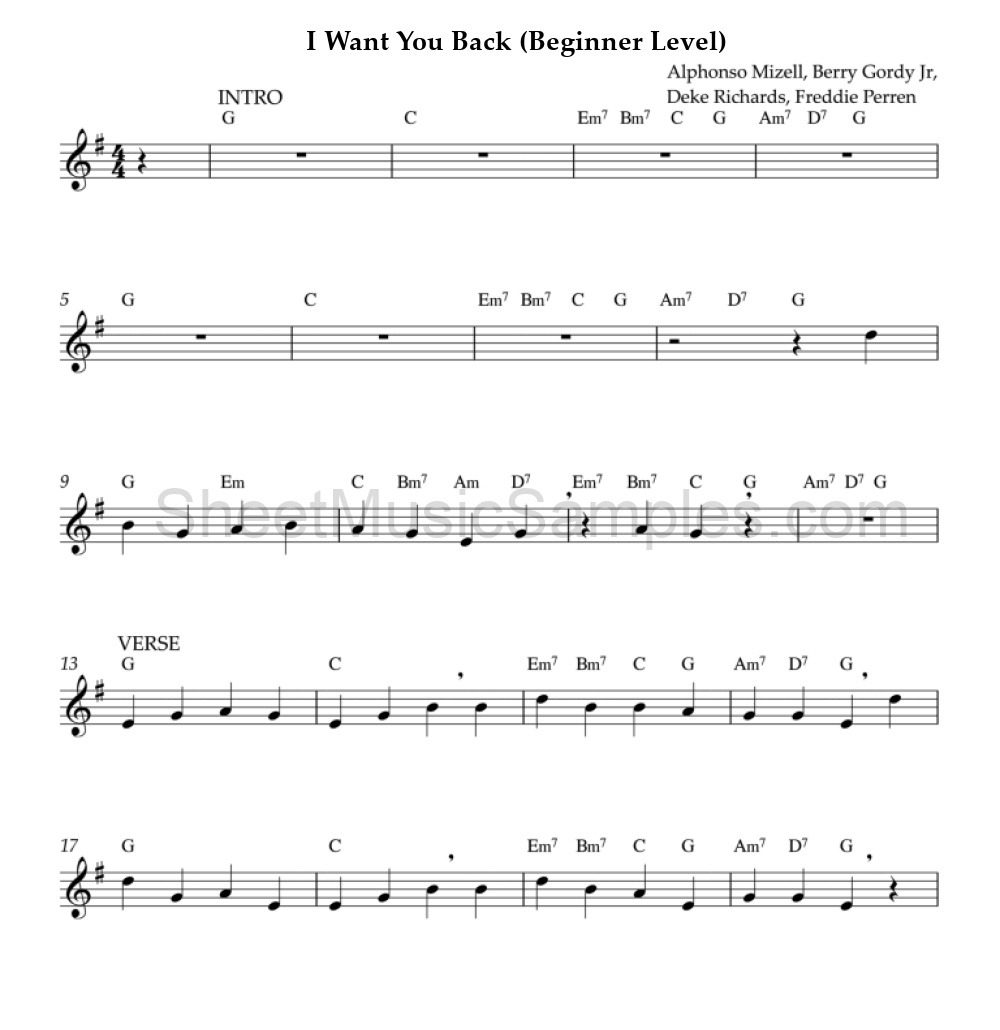 I Want You Back (Beginner Level)