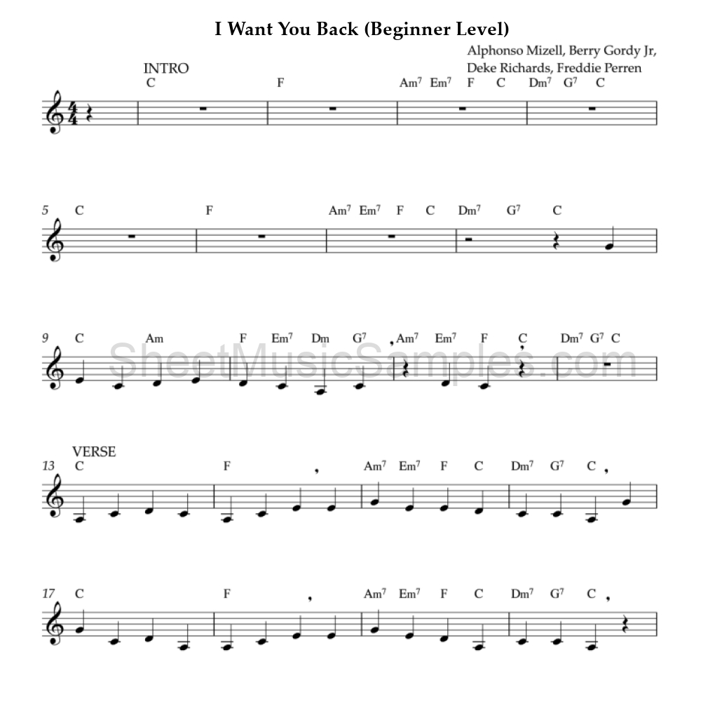 I Want You Back (Beginner Level)