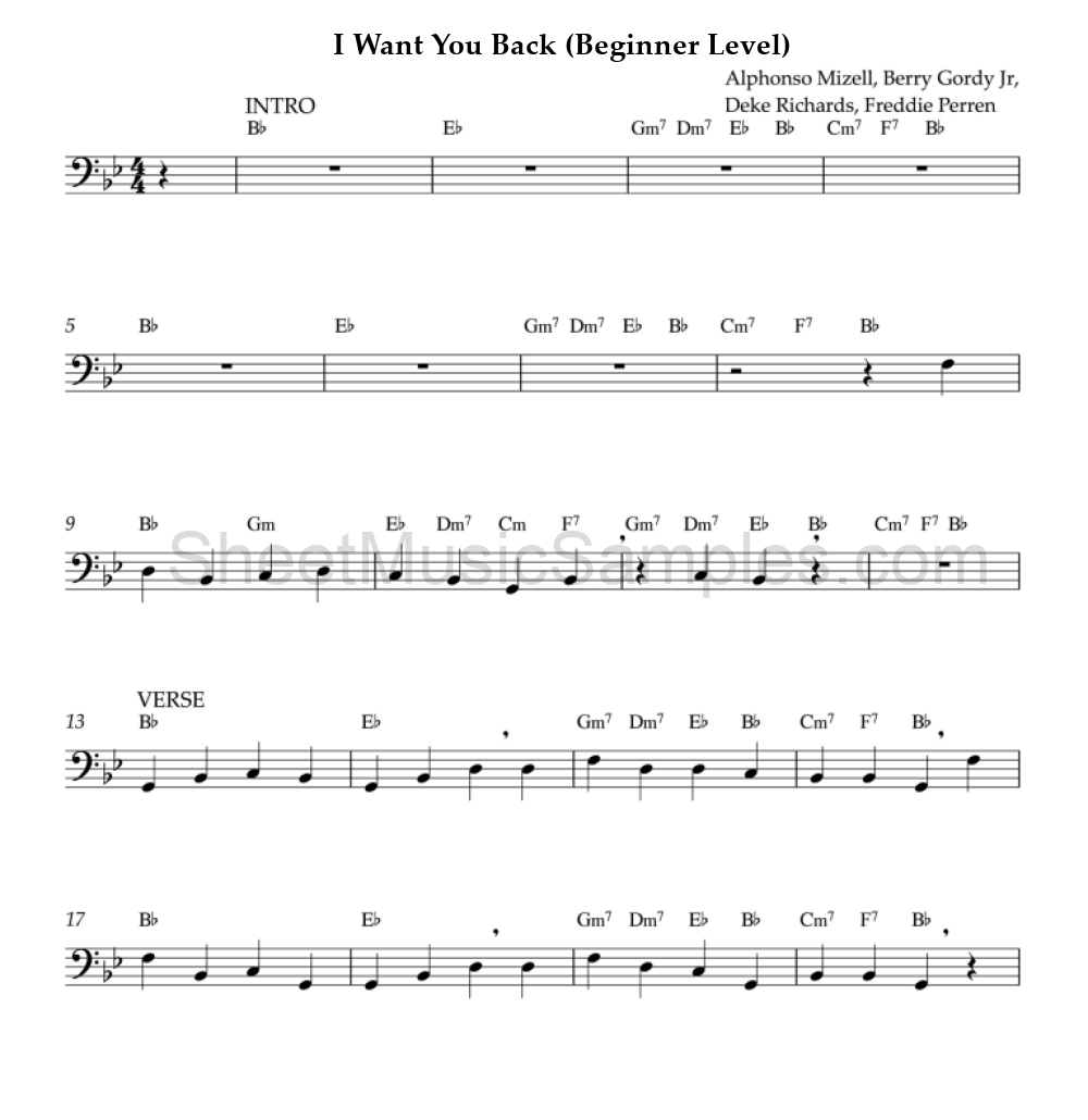 I Want You Back (Beginner Level)