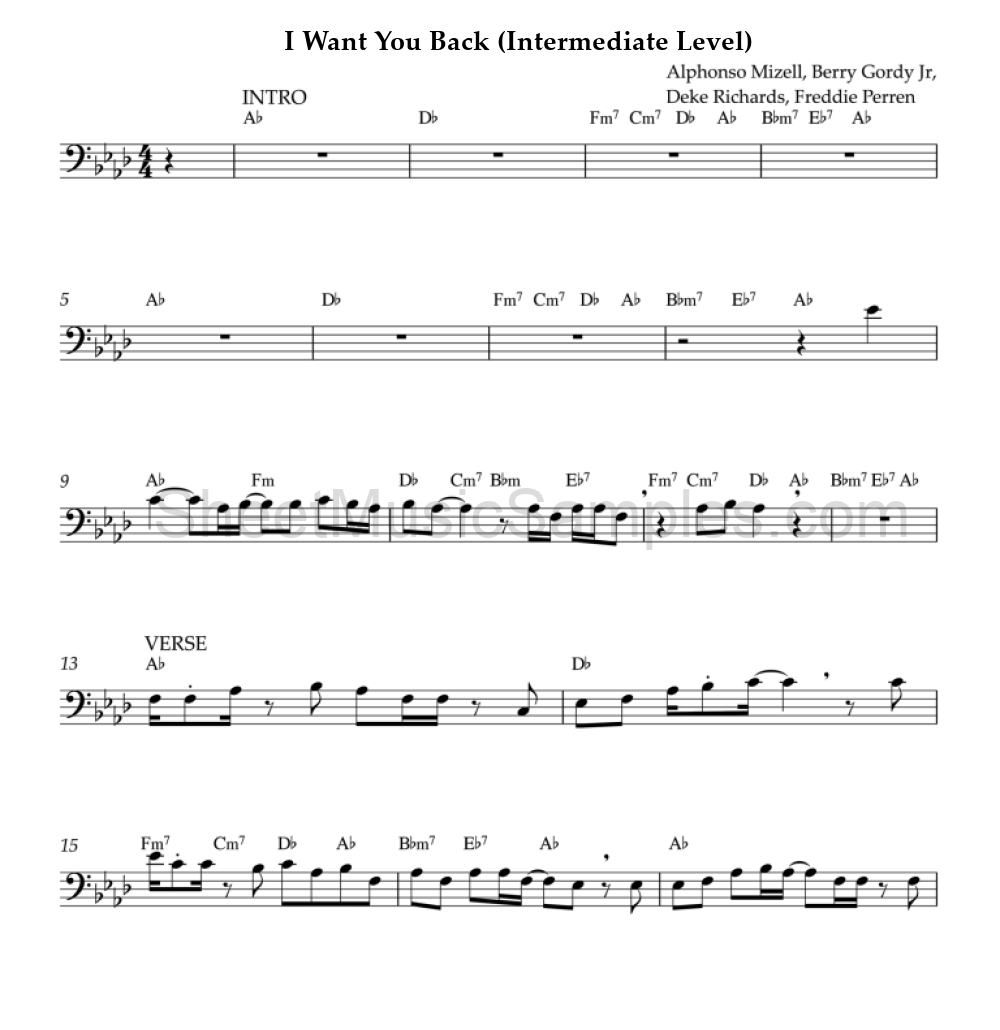 I Want You Back (Intermediate Level)