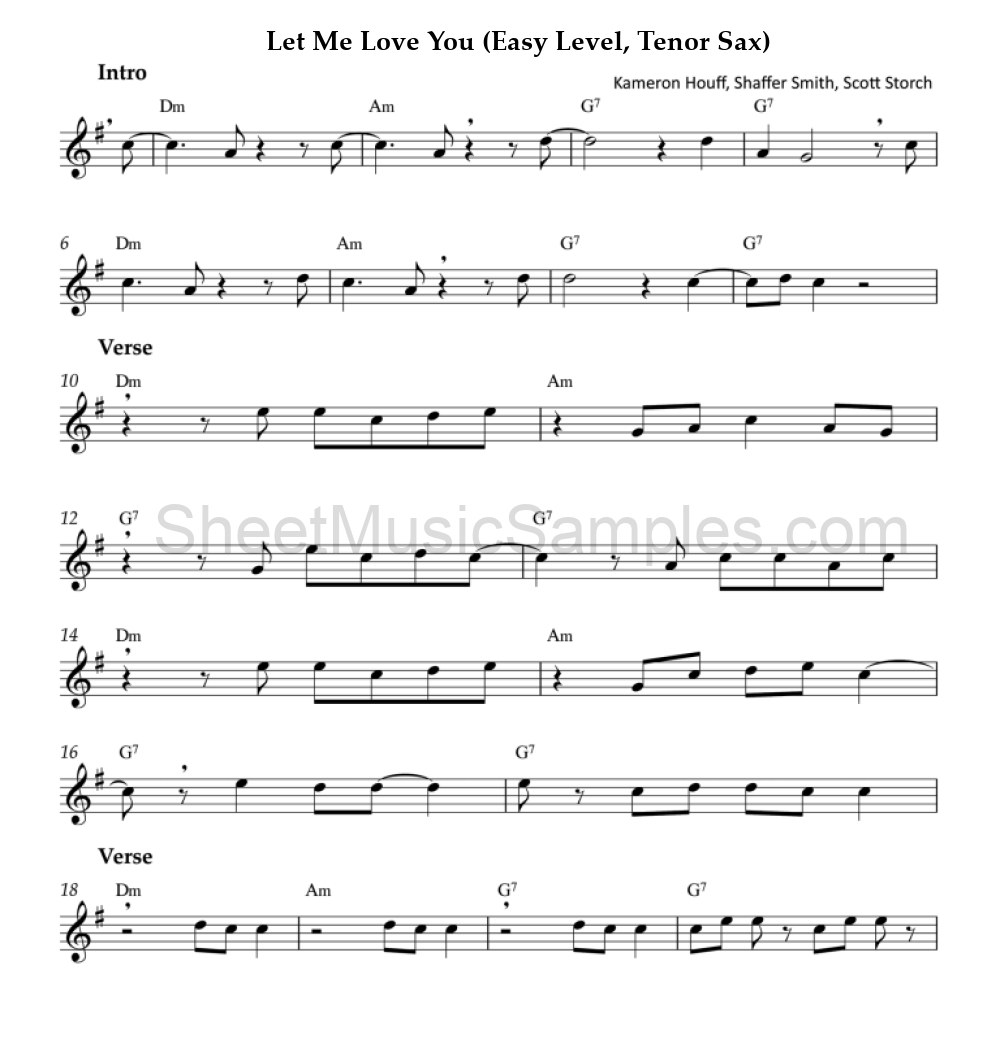 Let Me Love You (Easy Level, Tenor Sax)