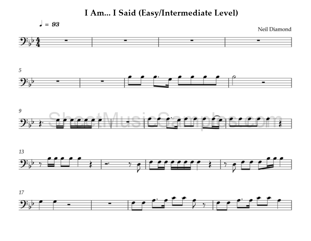 I Am... I Said (Easy/Intermediate Level)