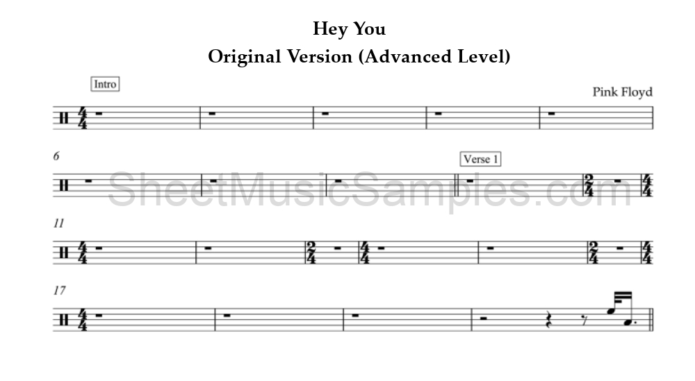 Hey You - Original Version (Advanced Level)