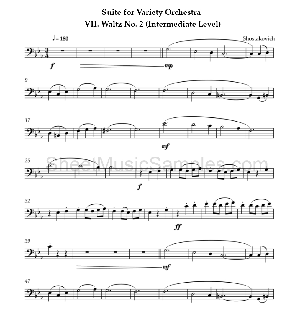 Suite for Variety Orchestra - VII. Waltz No. 2 (Intermediate Level)