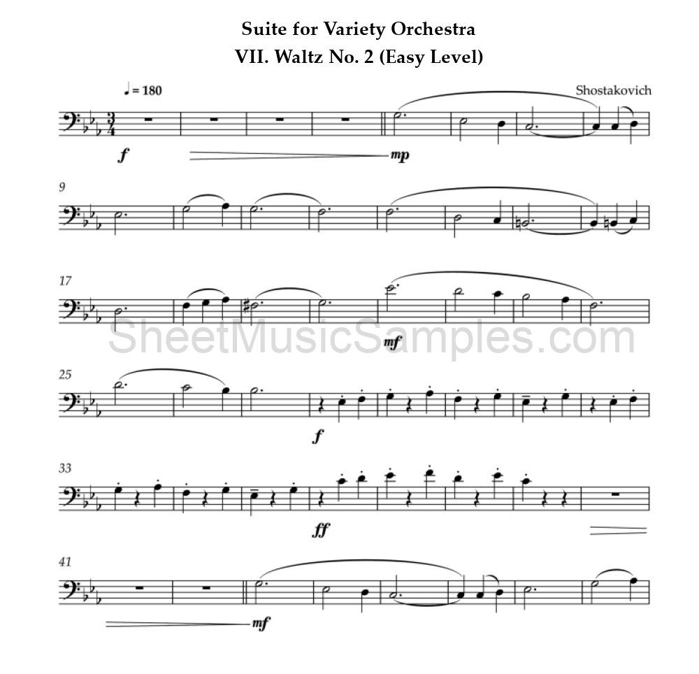 Suite for Variety Orchestra - VII. Waltz No. 2 (Easy Level)