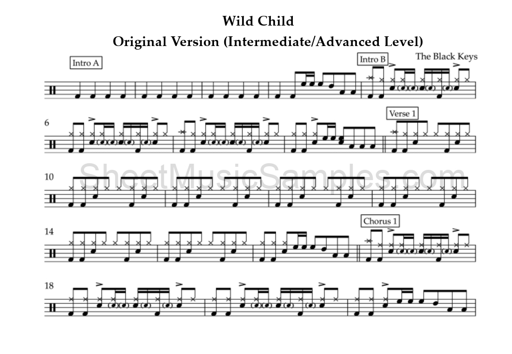 Wild Child - Original Version (Intermediate/Advanced Level)