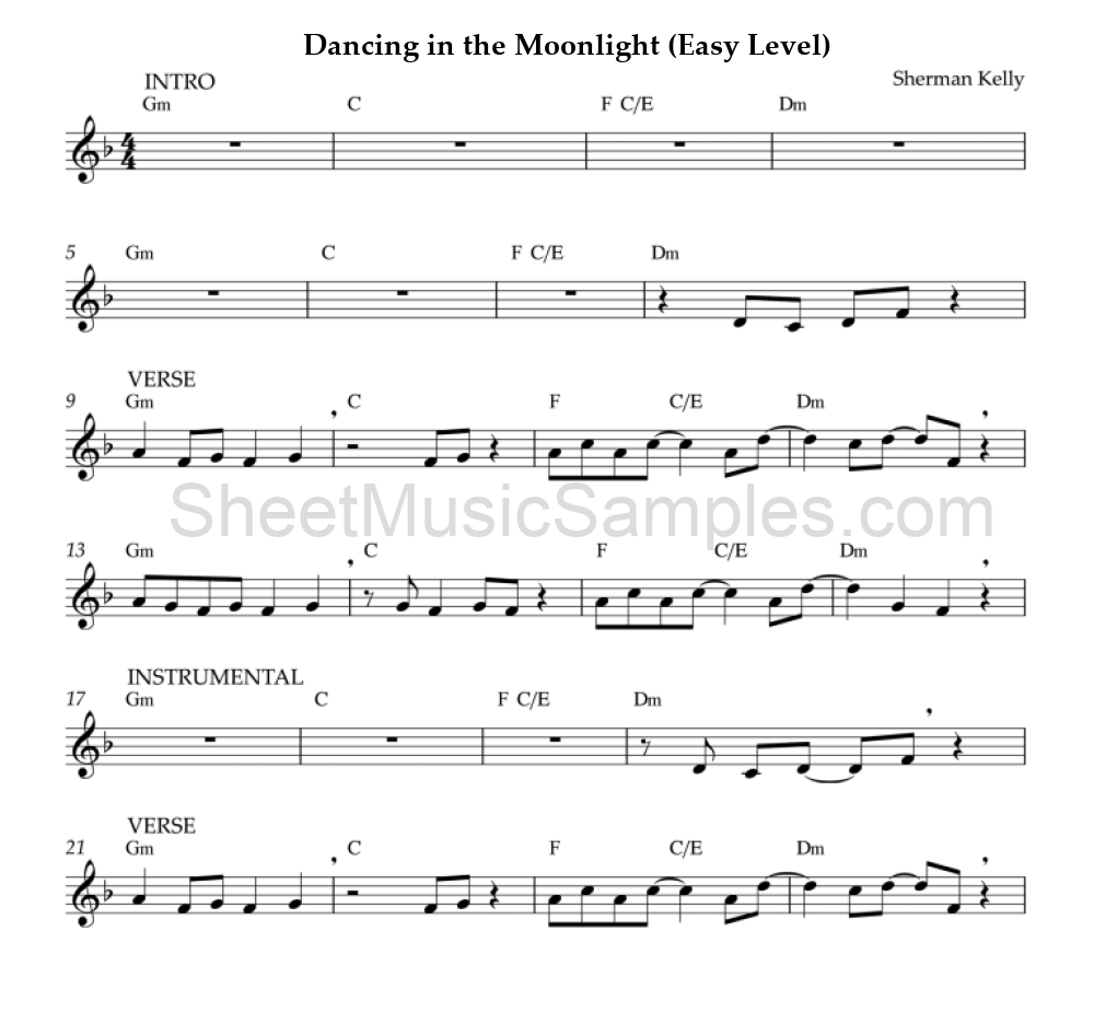 Dancing in the Moonlight (Easy Level)