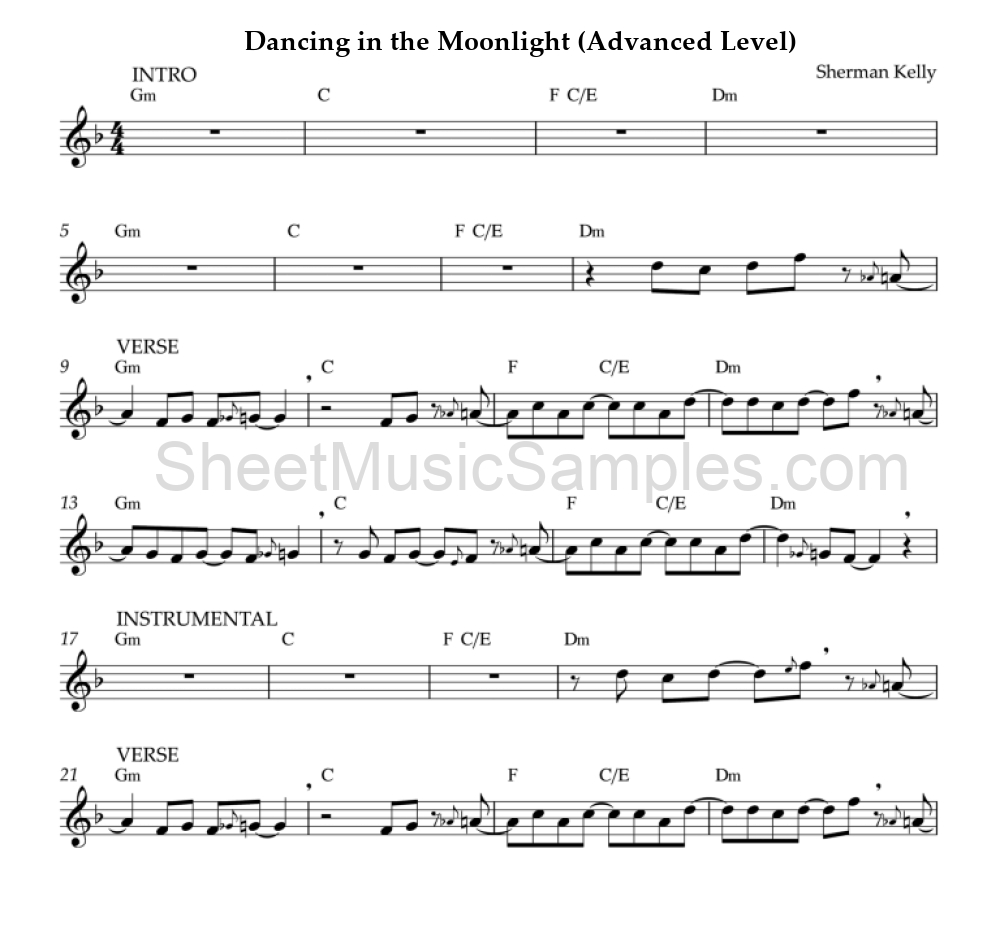 Dancing in the Moonlight (Advanced Level)