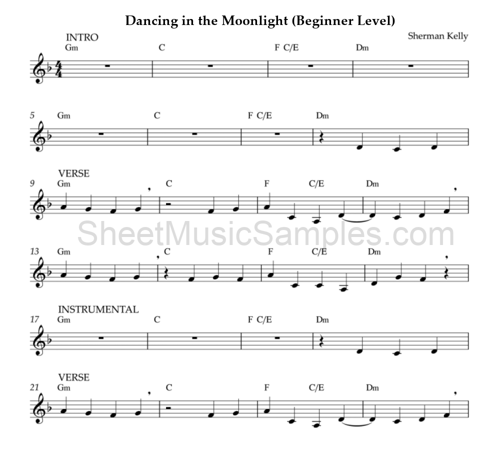 Dancing in the Moonlight (Beginner Level)