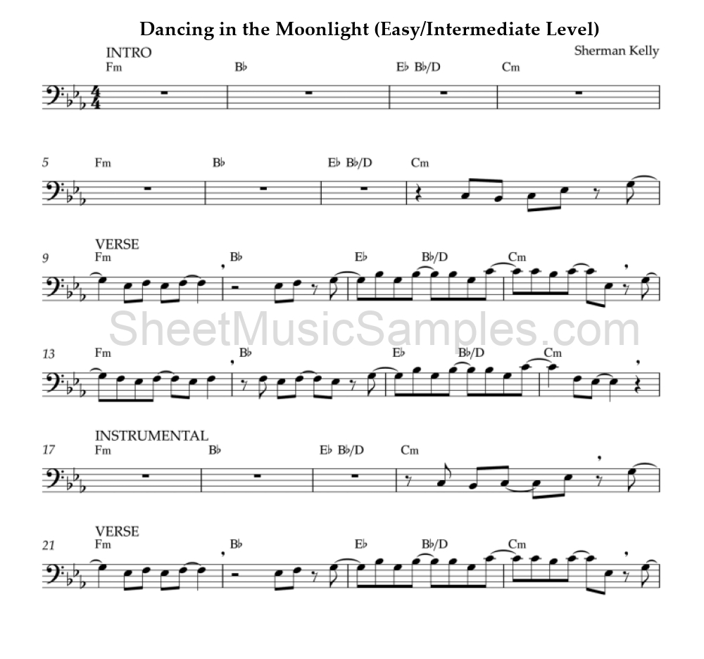 Dancing in the Moonlight (Easy/Intermediate Level)