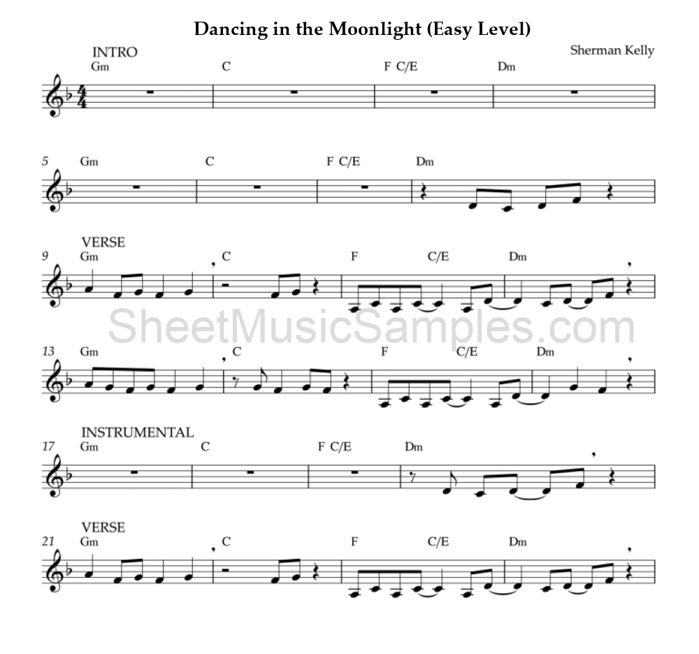 Dancing in the Moonlight (Easy Level)