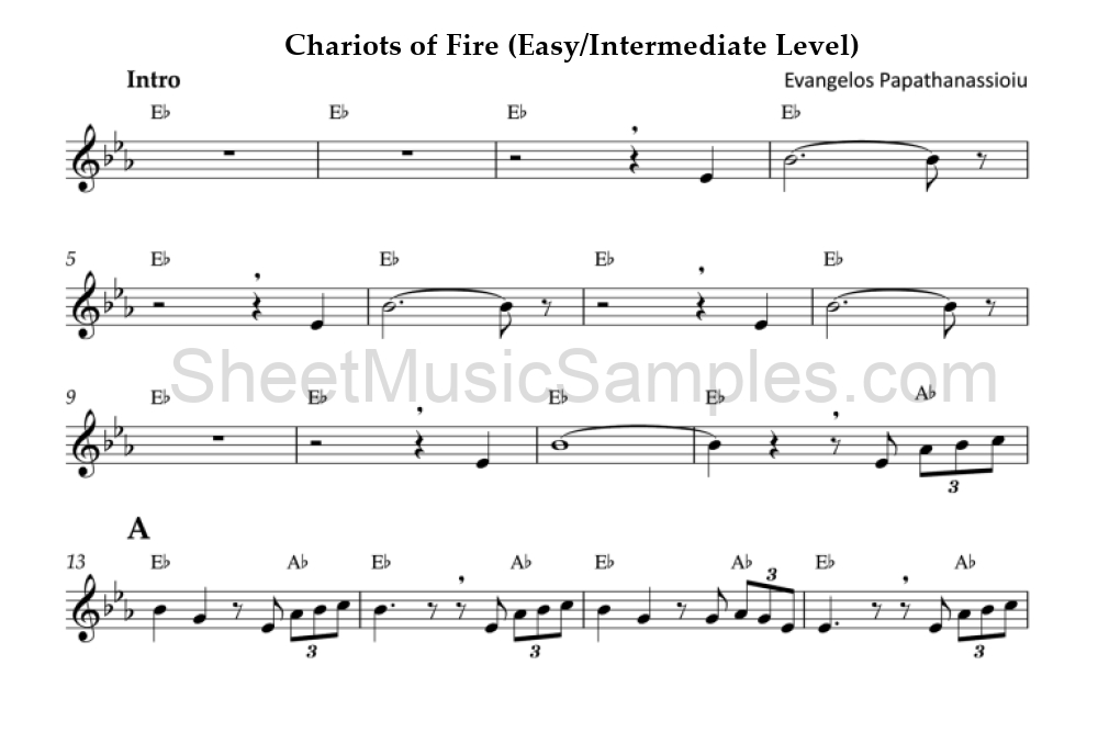 Chariots of Fire (Easy/Intermediate Level)