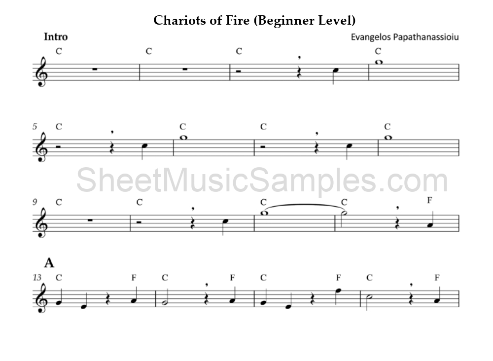 Chariots of Fire (Beginner Level)