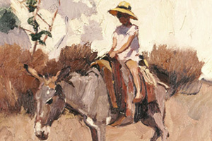 Riding on a Donkey by Traditional